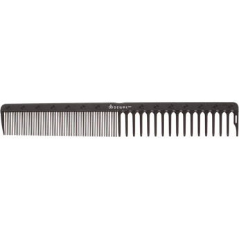 Расческа рабочая DEWAL CARBON black комбинированная, черная 18.5 см